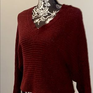 Burgundy V Neck Sweater!